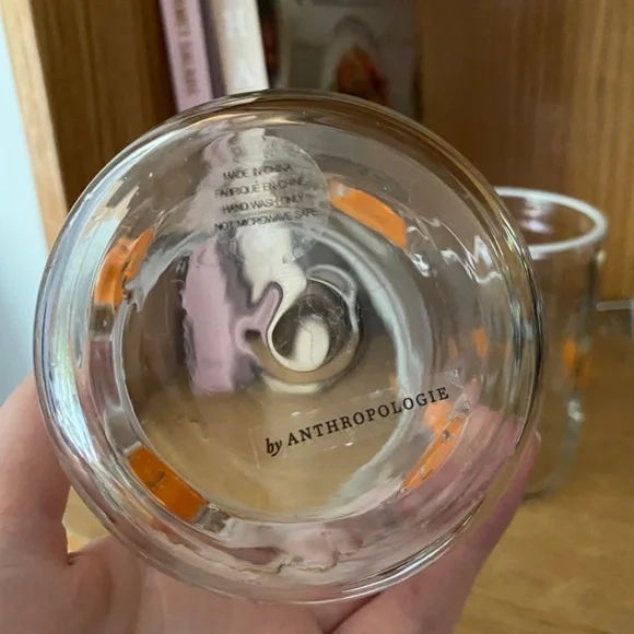 2 Anthropologie Pumpkin Juice Glass - Picture 3 of 4